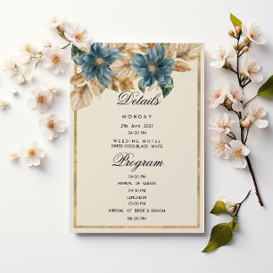Blue ivory gold fall spring floral Details Program
