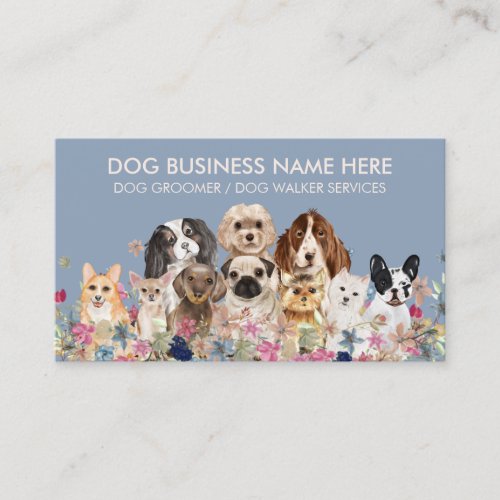 Blue Ivory Pet Grooming Dog Sitters Groomer Business Card