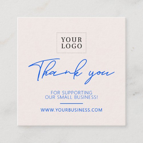 Blue  Ivory Simple Business Thank you Insert 