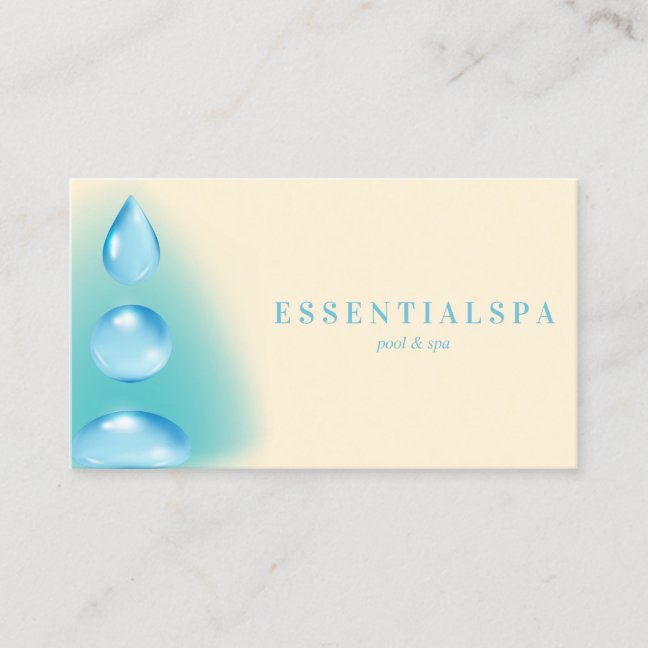 Blue Ivory Spiritual Water drops reiki yoga zen Business Card