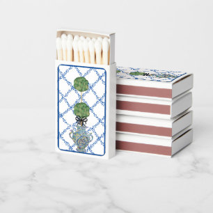 Blue Ivy Lattice Topiary Ginger Jar Jars Matchboxes