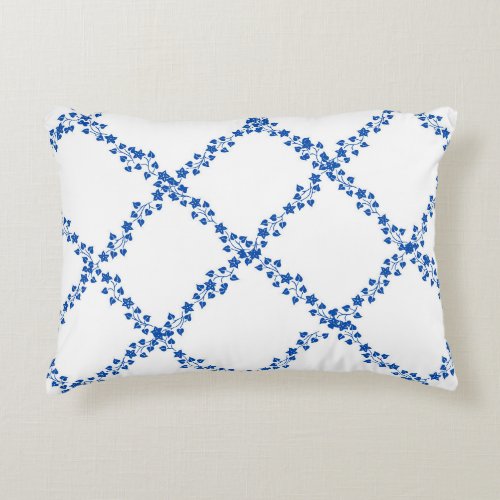 Blue Ivy Vines Vine Lattice Trellis Accent Pillow