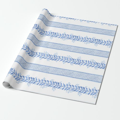 Blue Ivylines Wrapping Paper