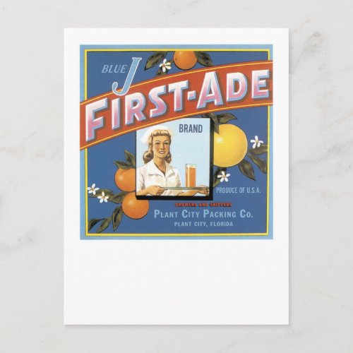 Blue J First_Ade Brand Oranges Postcard
