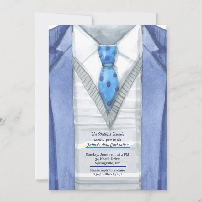 Blue Jacket Father's Day Invitation (Front)