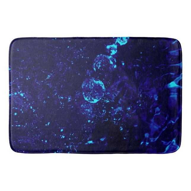 Blue Jacuzzi Bath Bubbles-Large Bath Mat (Front)
