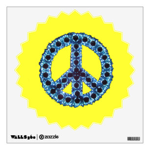Blue Jagged Peace Starburst Wall Decal