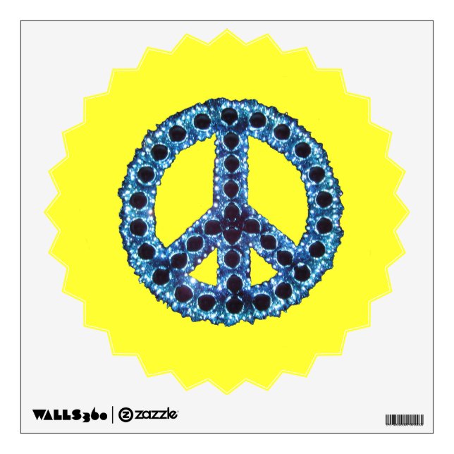 Blue Jagged Peace Starburst Wall Decal (Front)