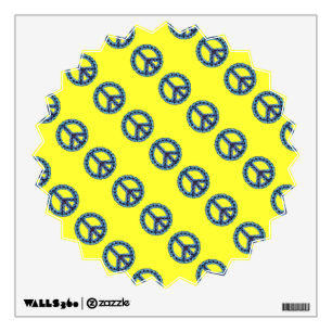 Blue Jagged Peace Tiled Starburst Wall Decal