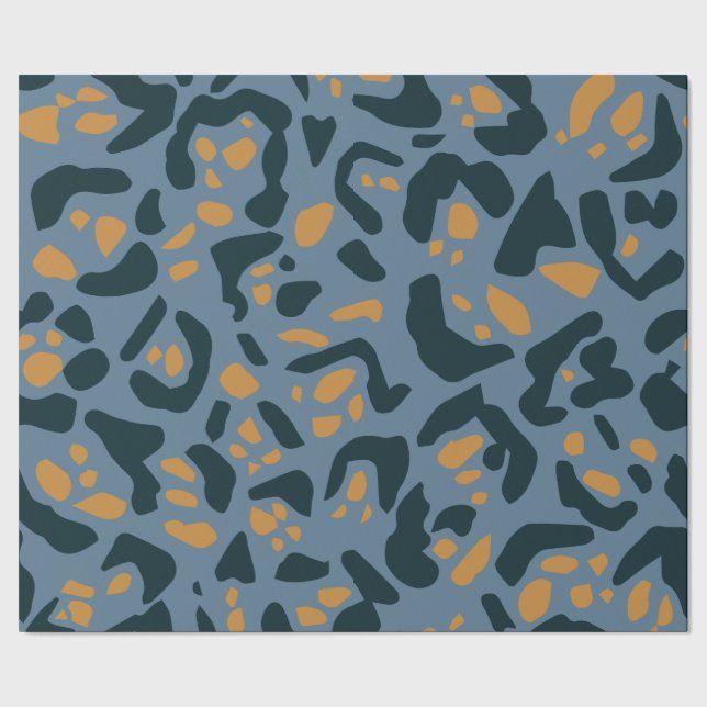 Blue Jaguar print Wrapping Paper (Seam)