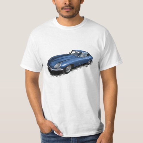 Blue Jaguar XKE Vintage Sports Car T_Shirt