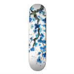 Blue Japanese Blossoms Skateboard