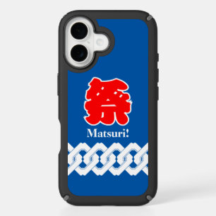 Blue Japanese Festival Happi Coat iPhone 16 Case