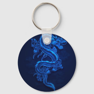 BLUE JAPANESE NEON DRAGON KEYCHAIN