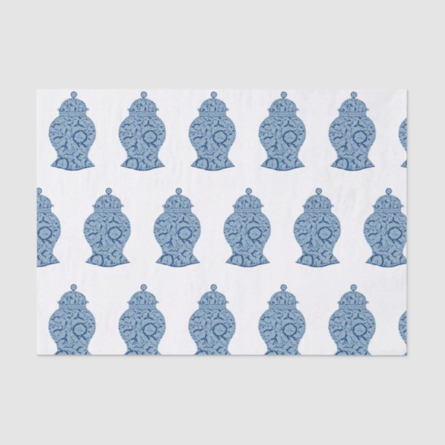 Blue Jar Ginger Jars Mosaic Wrapping Paper (Front)