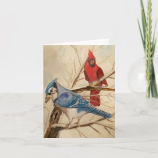 Blue Jay and Redbird friends Holiday Card