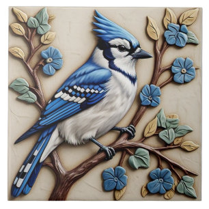 Blue Jay - Art And Crafts Ceramic Tile