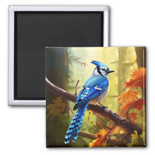Blue Jay Bird Art Magnet