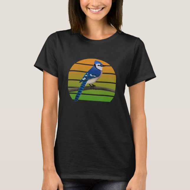 Blue Jay Bird Birder Bird Birdwatcher Animal Biolo T-Shirt (Front)