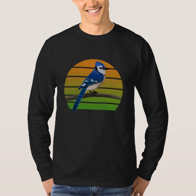 Blue Jay Bird Birder Bird Birdwatcher Animal Biolo T-Shirt (Front)
