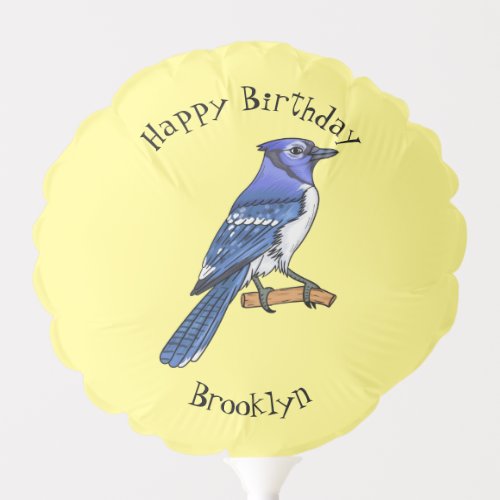 Blue jay bird cartoon illustration balloon