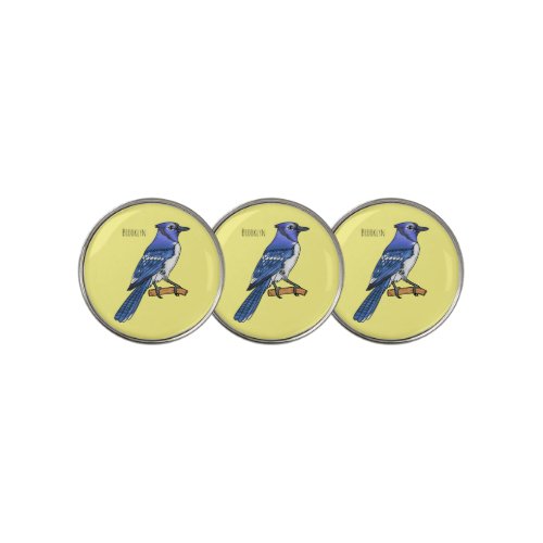 Blue jay bird cartoon illustration  golf ball marker