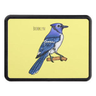 Blue jay bird cartoon illustration hitch cover