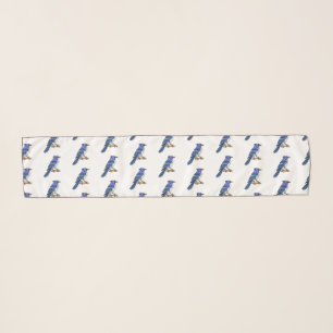 Blue jay bird cartoon illustration scarf