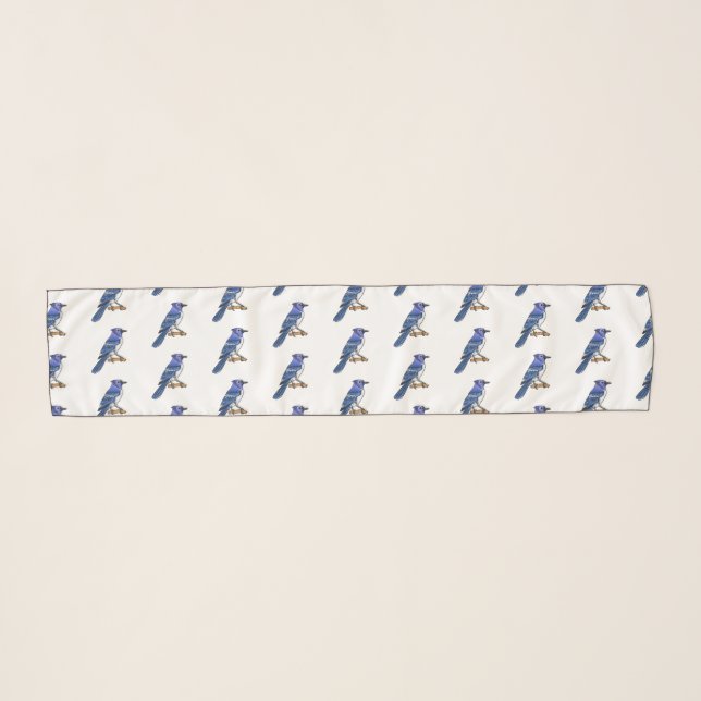 Blue jay bird cartoon illustration  scarf (Front (Horizontal))