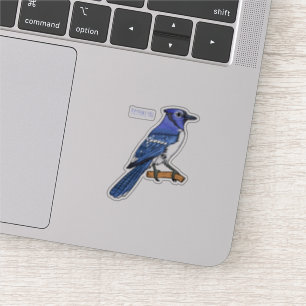 Blue jay bird cartoon illustration sticker