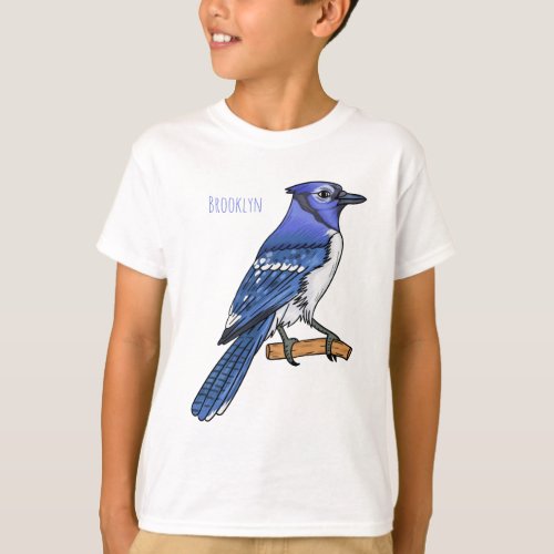 Blue jay bird cartoon illustration  T_Shirt