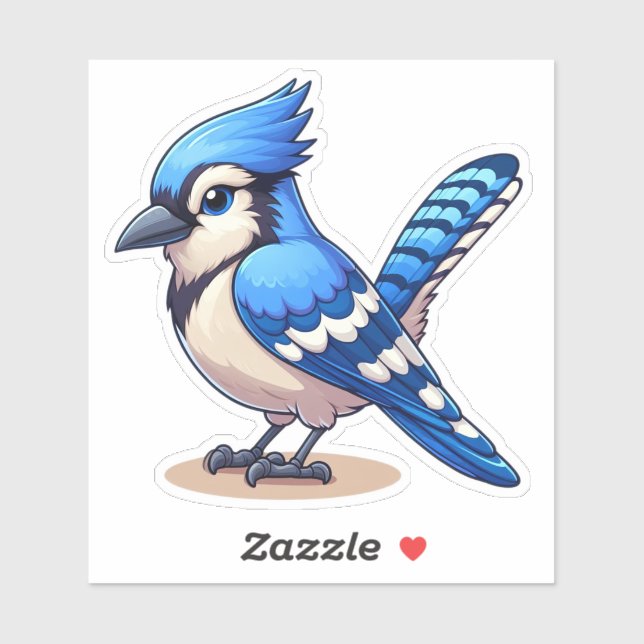 Blue Jay bird Custom-Cut Vinyl Sticker (Sheet)