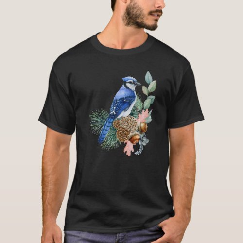 Blue Jay Bird  Cute Birds Animal  Graphic T_Shirt