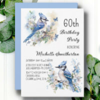Blue Jay Bird Flowers Springtime 60th Birthday