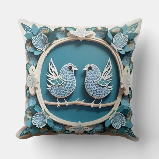 🐦 Blue Jay Bird Nature Lover Gift  Throw Pillow (Front)