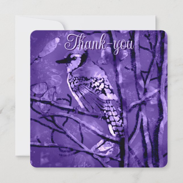 Blue Jay Bird Pink Abstract Art Personalized (Front)
