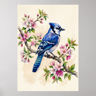 Blue Jay Bird Poster