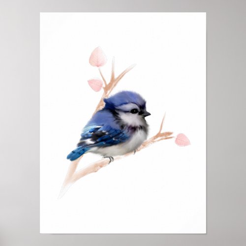 Blue Jay Bird Poster Print