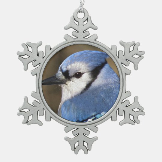 blue jay bird snowflake pewter christmas ornament zazzle com blue jay christmas ornaments