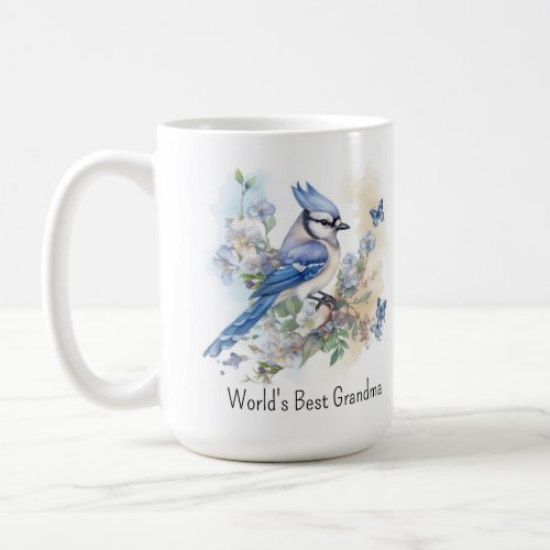 Blue Jay Bird Spring Nature Wildlife Grandmother Coffee Mug