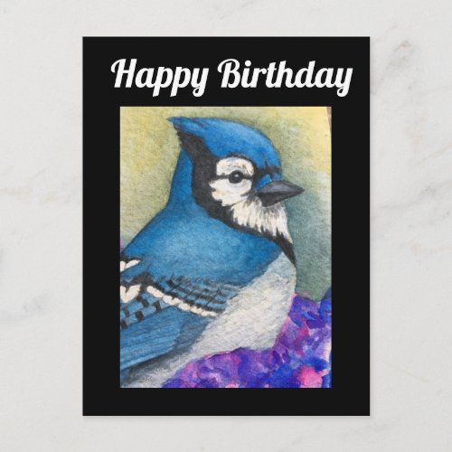 Blue Jay Bird Wildlife Happy Birthday Postcard
