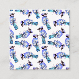 Blue jay birds in watercolor enclosure card