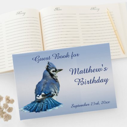 Blue Jay Birthday Guest Book