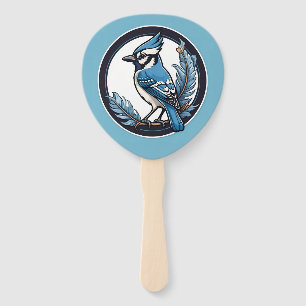 Blue Jay Blue Bird Hand Fan