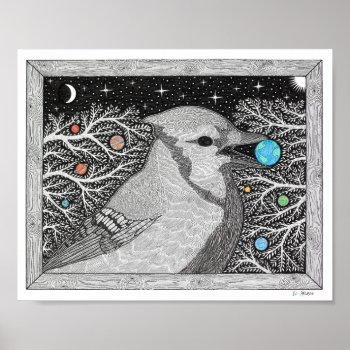 Blue Jay Earth Poster by elihelman at Zazzle
