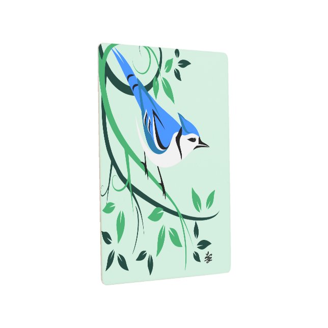 Blue Jay Garden Bird Metal Wall Art (3/4)