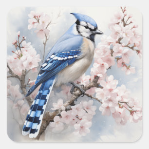 Blue Jay Garden Square Sticker