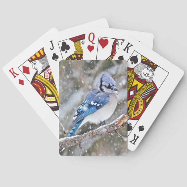Blue Jay in a Snowstorm Poker Cards (Back)