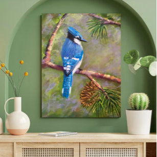 Baby Blue Jay Bird Wrapped Canvas Print | Zazzle