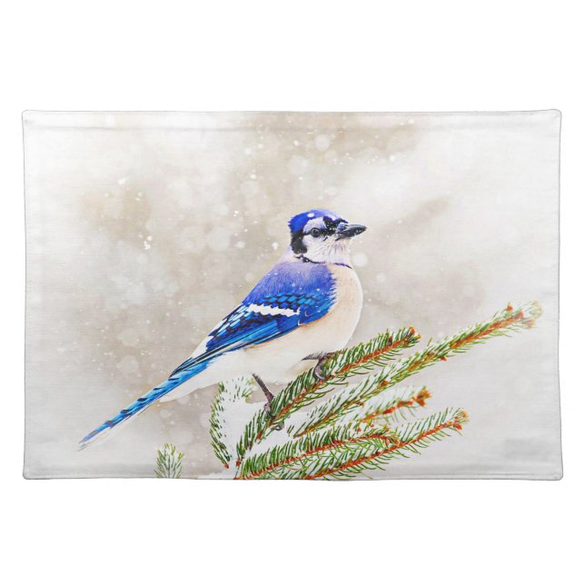 Blue Jay in Winter Cloth Placemat (Front)